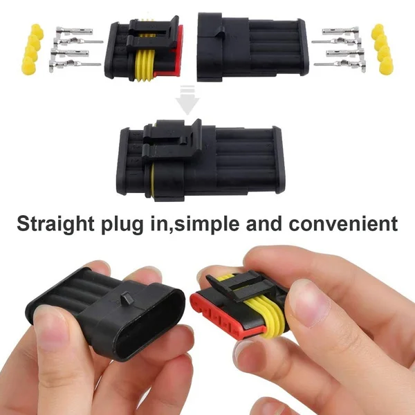 Connettori Elettrici Auto 6 Pin Impermeabili - Kit Con Cavi Pre-Cablati 16 AWG Per Moto, Barche, Camion