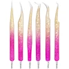 1 Pc Eyebrow Tweezers for Lashes Artists Ice Flower Anti-Static Stainless Steel Eyelash Extension Makeup Tweezer Tools 4