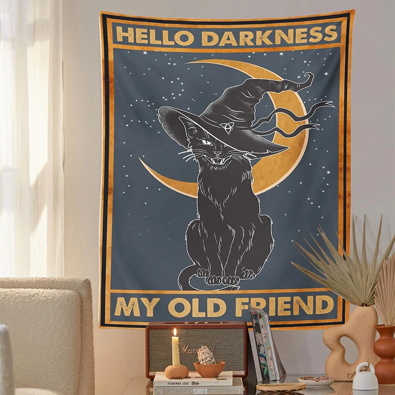 Mysterious Moon Cat Tapestry