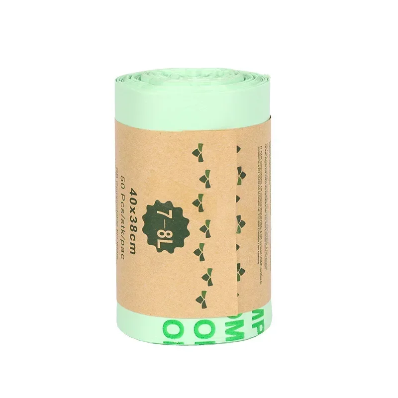 Eco-Friendly Biodegradable Trash Bags - 50 Pack, Compostable Rubbish Liners
