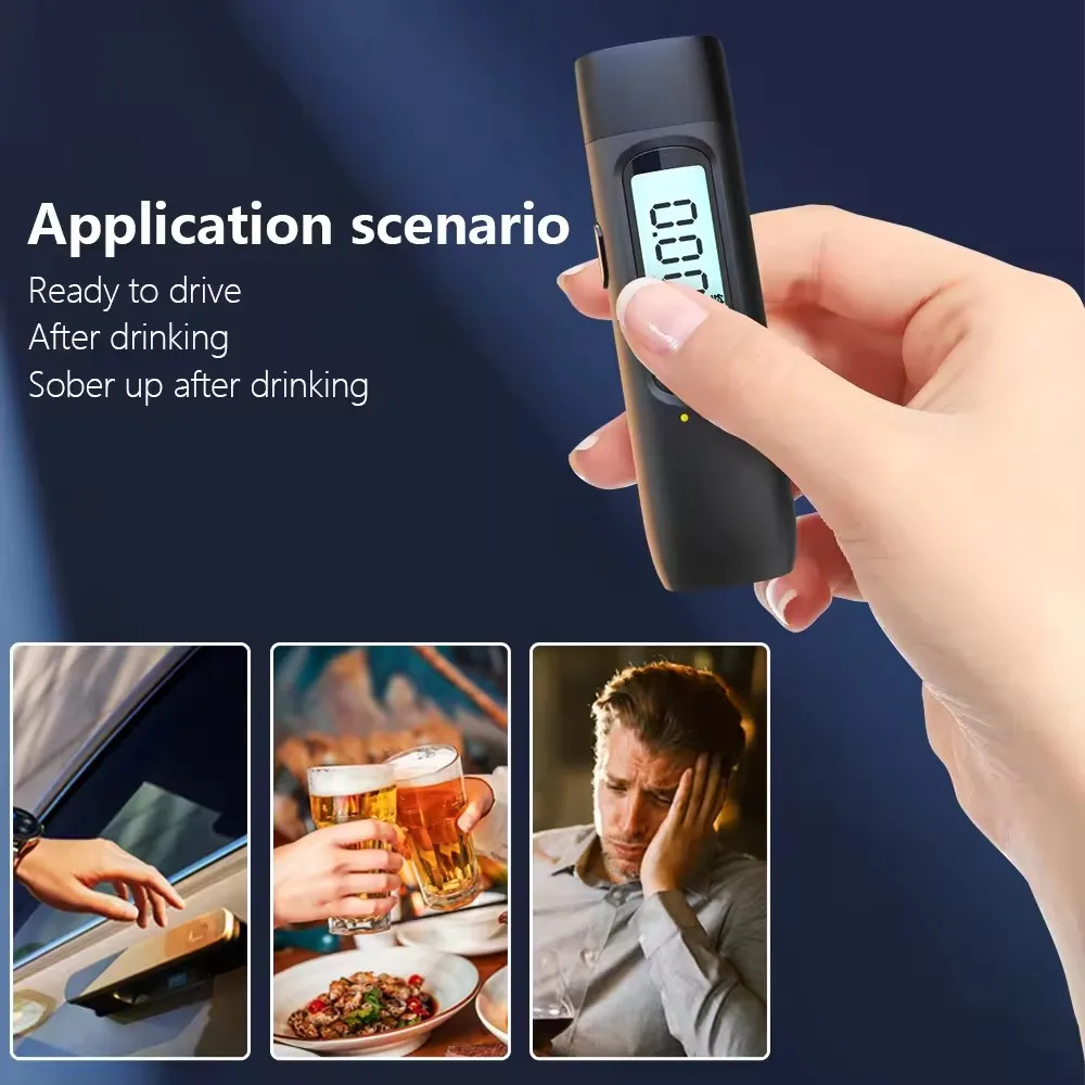 Portable Alcohol Detector Non-Contact Drunk Driving Tester High Accuracy Breathalyzer alkomat Alcohol Detector