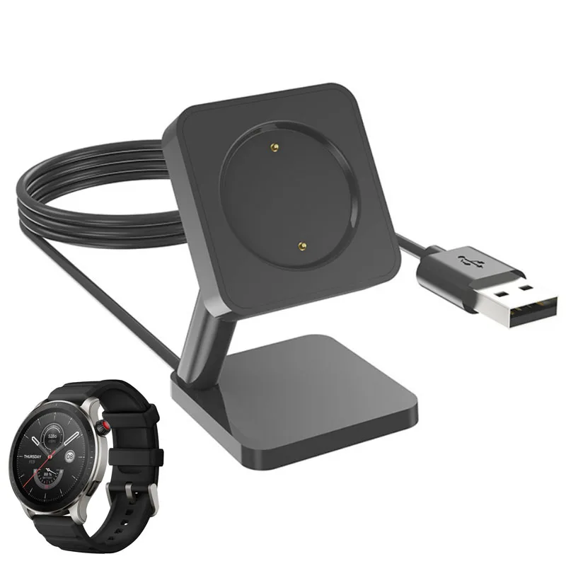 

Desktop Stand Power Charger USB Charging Cable Dock Station Holder for Amazfit GTR 4/GTR4 GTS 3 GTS4/GTS3 GTR3 Pro T-rex 2 Watch