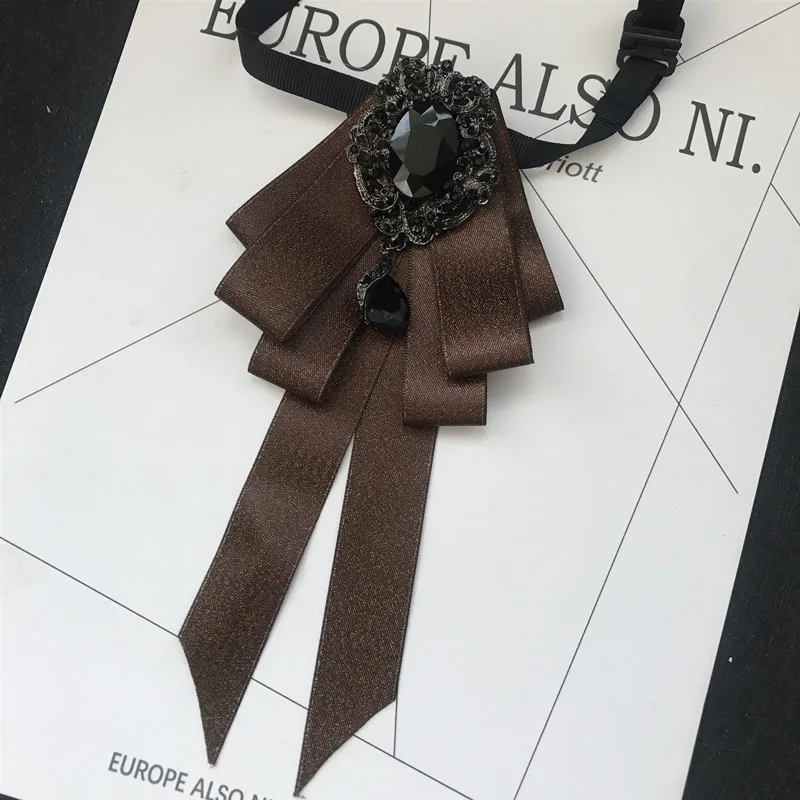 Vintage Kristall Stoff Fliege Brosche Koreanische Mode Bowties Krawatten für Frauen Weißes Hemd Kragen Luxus Schmuck Zubehör – Detail 4