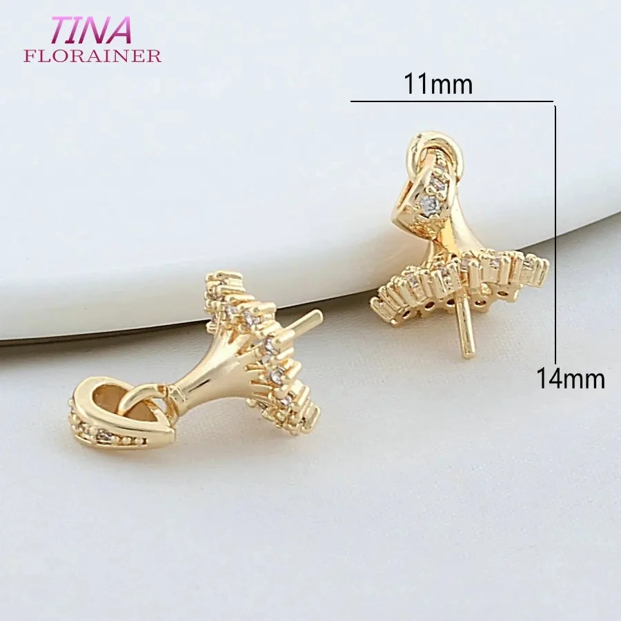 13MM 14MM 18K vergoldete Anhänger Pinch Clip Kautionen mit Lötanhänger Kaution für DIY Kristall Achat Schmuckherstellung Zubehör – Detail 7