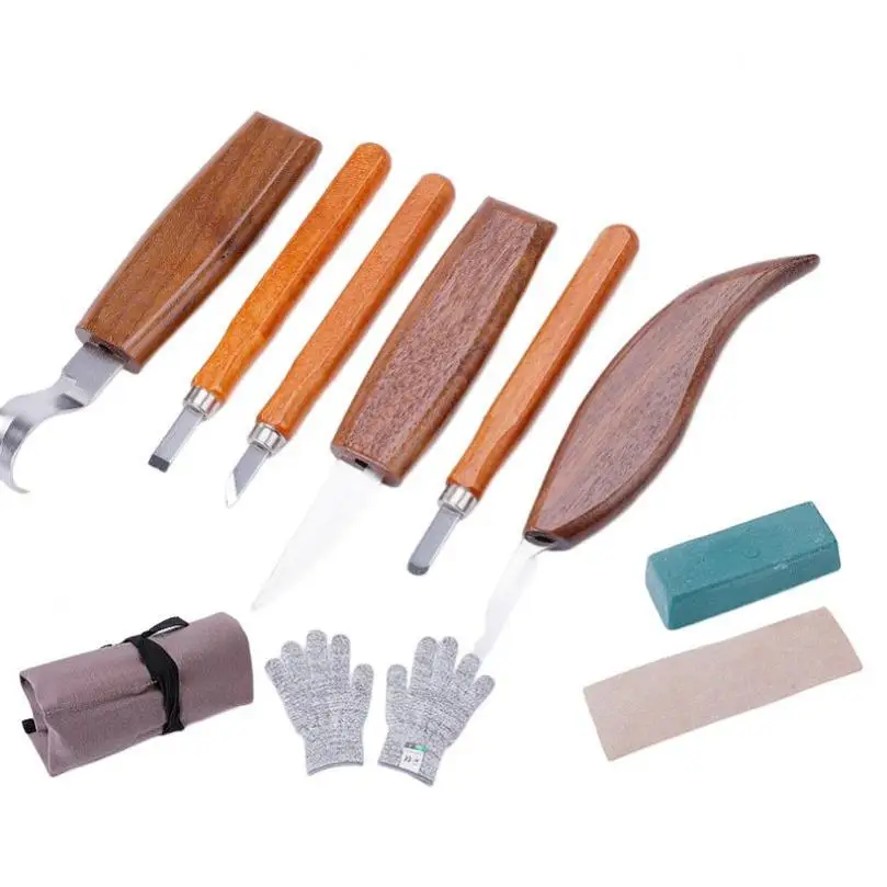 

Гравировальные инструменты из стали и легированной стали для деревообработки с холщовым мешком 10 в 1 Набор для резьбы по дереву различные проекты