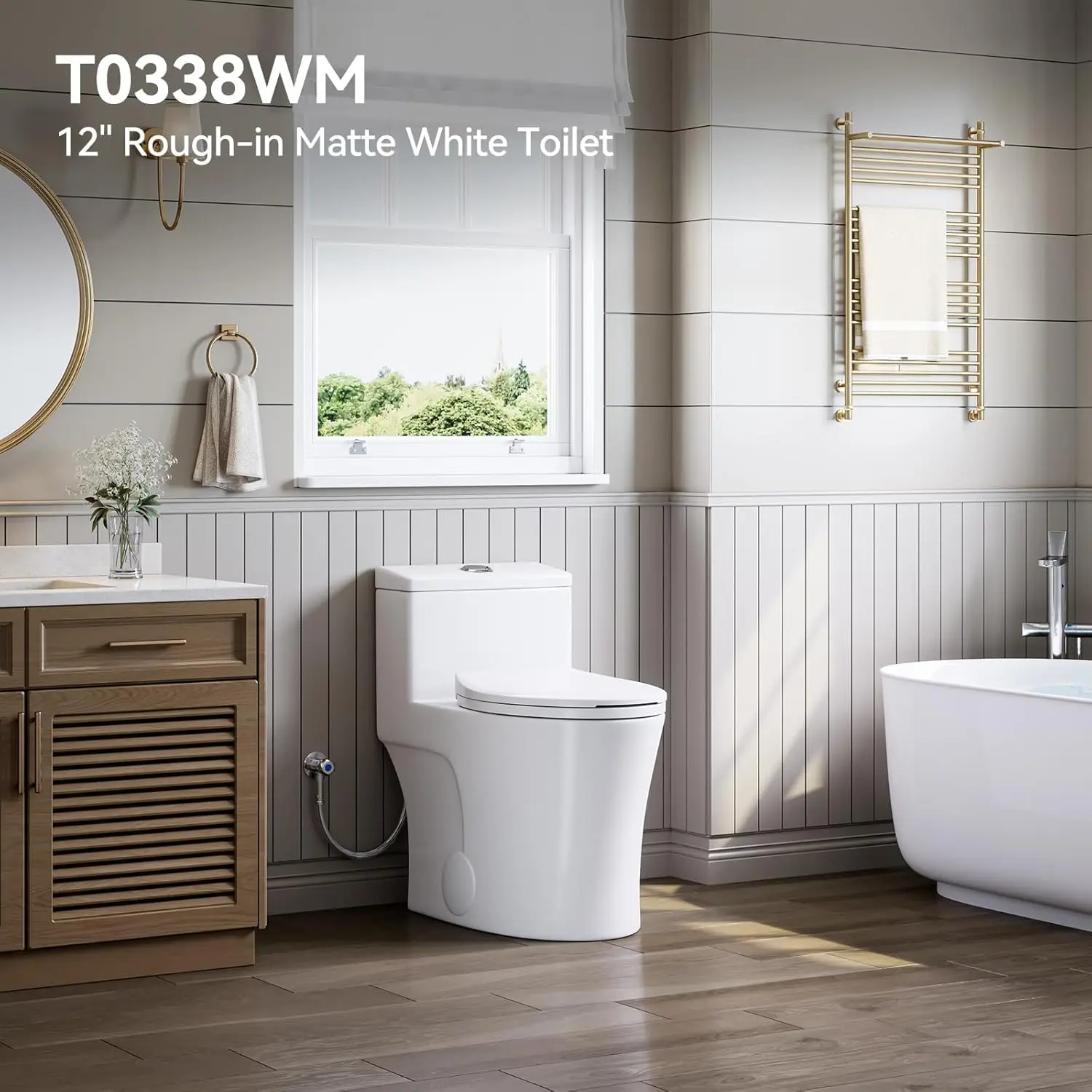 Elongated One Piece Toilet Matte White, ADA Toilet 17.3" with Comfort Chair Height Seat, 0.8/1.28 GPF Powerful Dual Flush 3