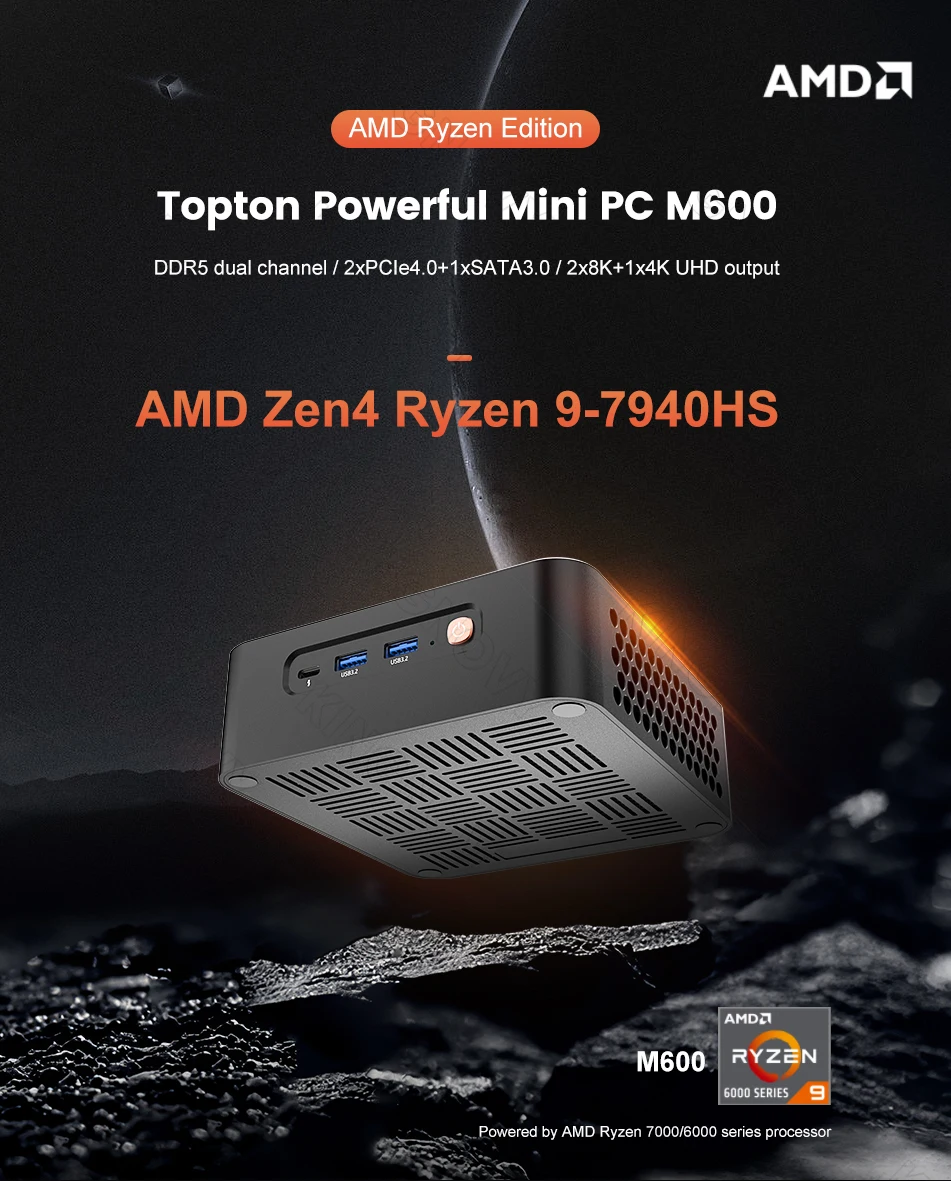 MorefineNewAMDMiniPCGamerM600Ryzen97940HSMiniDesktop