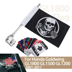 For Honda GoldWing 1800 GL1800 Flag GL1500 GL1200 Motorcycle Flagpole Decorative Flags Aluminum Rear Side Antenna Flag Pole