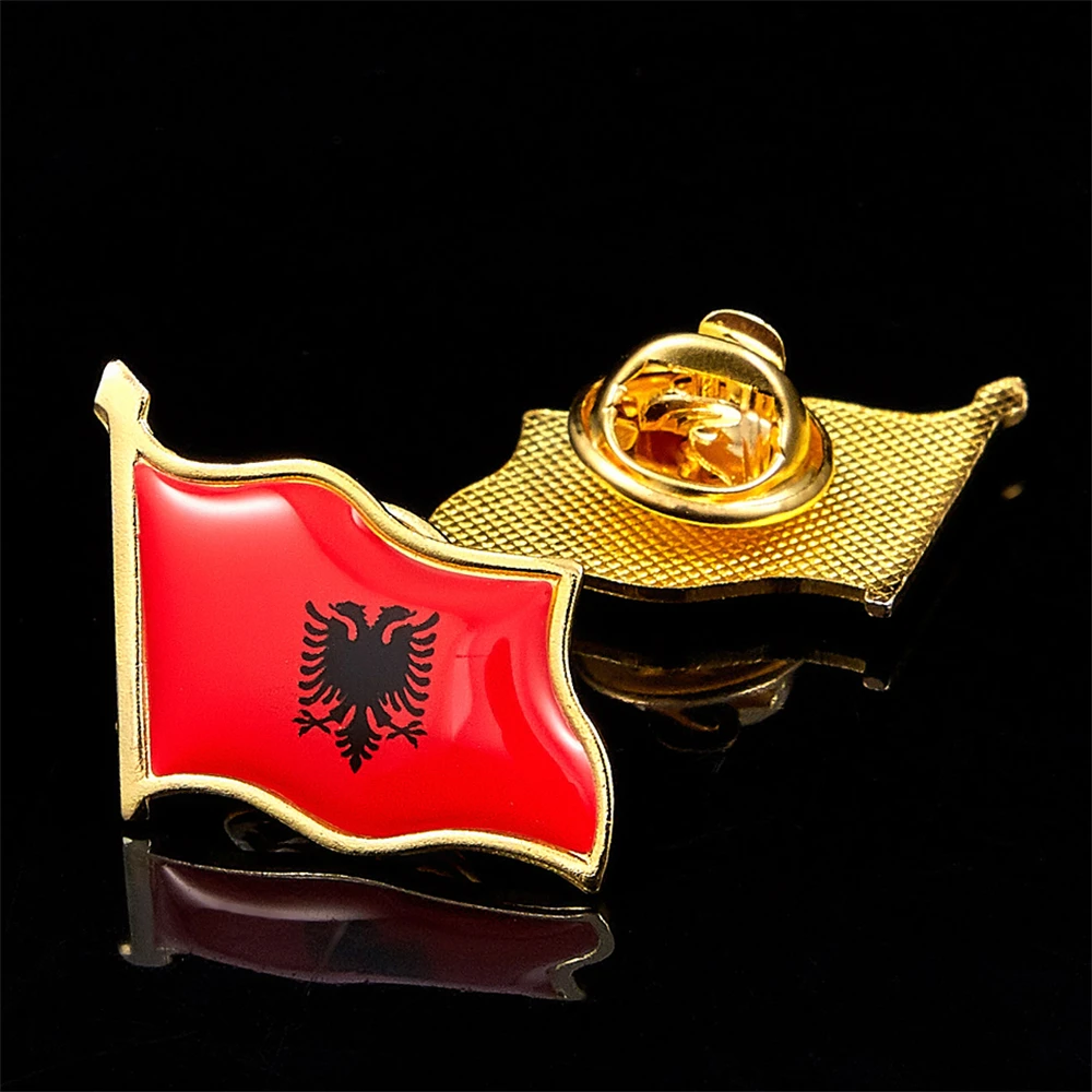 

Albania National Country Enamel Flag Pins Metal Brooches Flag Pin Badge Safety Collar Pin