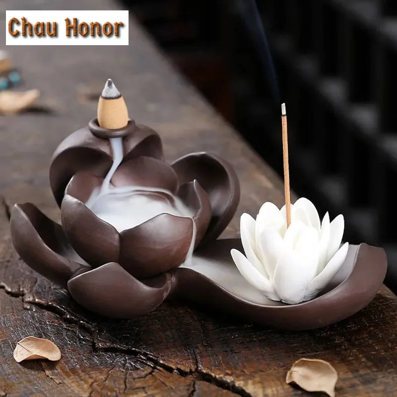 Ceramic Incense Burner Waterfall Backflow Smoke Censer Creative Incense Ornament Burner Home Decorative Crafts for Living Room