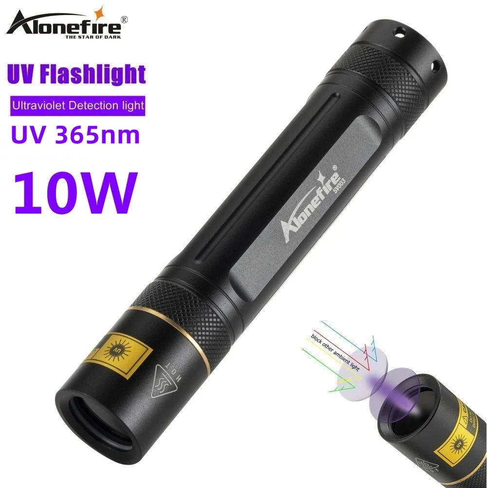 AloneFire SV003 led UV flashlight 10w Scorpion Ultraviolet Light Money
