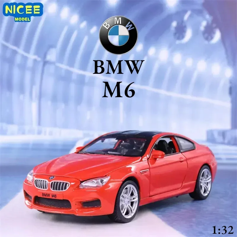 1:32 BMW M6 sports car High Simulation Diecast Metal Alloy Model car Sound Light Pull Back Collection Kids Toy Gifts A27