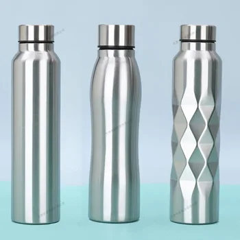1/2/3Pcs 1000ml Stainless Steel Sport Water Bottles Single-layer Rugged Water Cup Metal Flask Drinkware for Camping Sports Gym 1