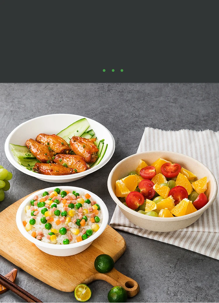 50/100PCS 350ml/500ml Disposable Sugarcane Pulp Plates – Eco-Friendly, Unbleached, Comp... - SKU SPP12691 - UGI Packaging