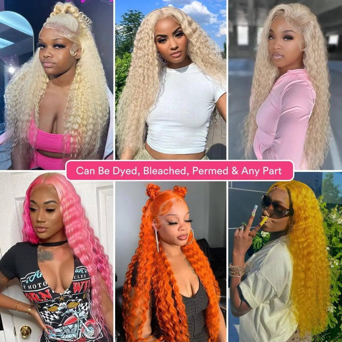 #613 Blonde Lace Front Human Hair Wigs for Women Deep Wave Curly Pre-Plucked 4x4 Transparent Lace Closure Wig BOBBI