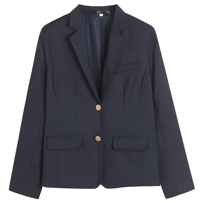 Japanese School Uniform Girl Students Jacket Navy Blue Blazer