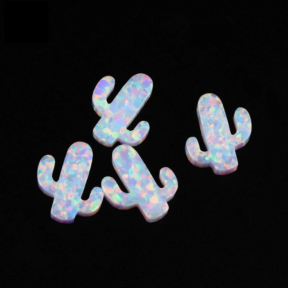1 Piece for Each Shape, Flower Tree Clover Beads for Jewelry Making Synthetic Opal Botany Design Charms