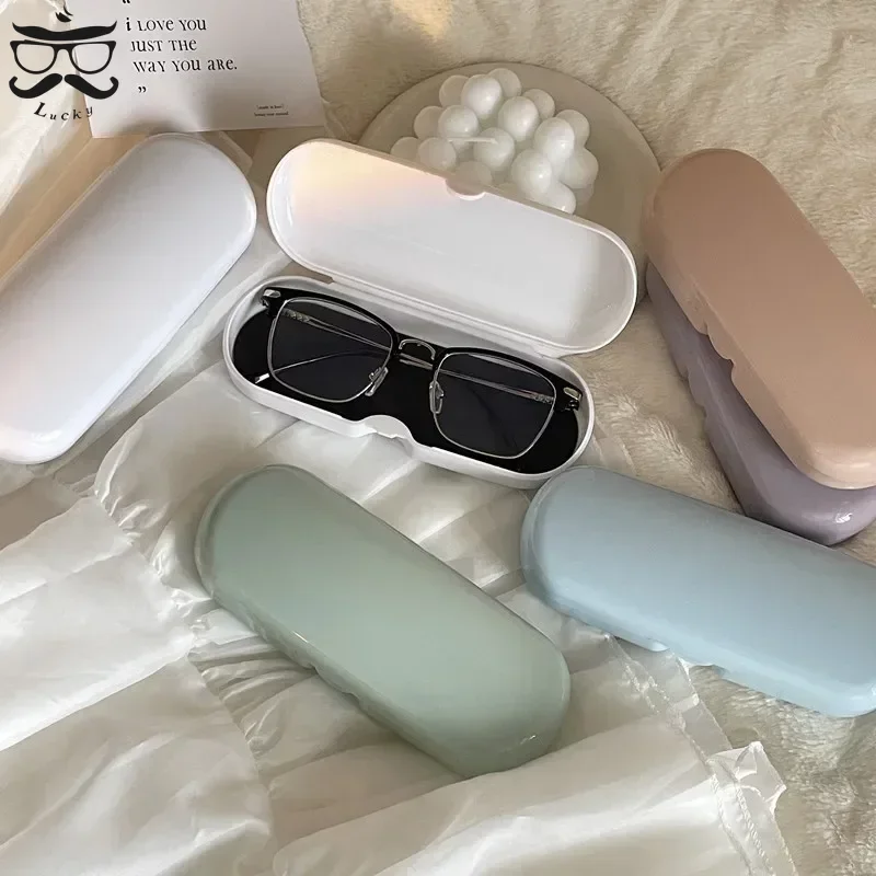 Cream Colored Glasses Case Women Portable Cute Sunglasses Myopia Glasses Storage Box Travel Protective Organizer