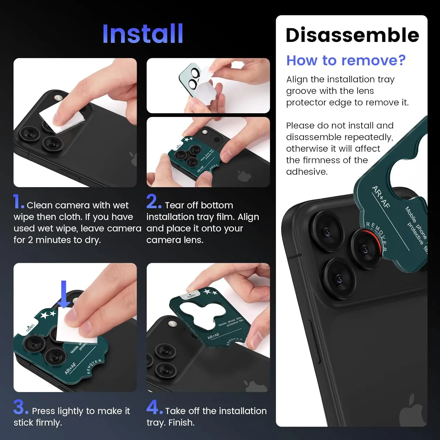 Premium Multi-Layer Camera Lens Protector with Tempered Glass Cover - Case Friendly