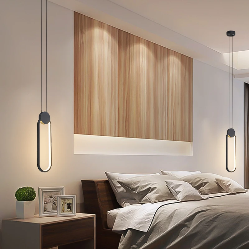 Luces Led colgantes para dormitorio, lámparas colgantes mesita de noche para techo, sala de estar, fondo, pared, línea larga, Araña de suspensión moderna|Luces colgantes| - AliExpress