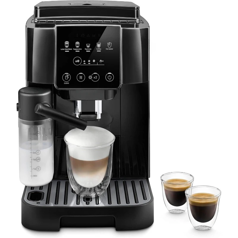 Start Fully Automatic Espresso Machine,Removable and Dishwasher-safe Parts for Easy Clean Up.5 One-Touch RecipesLatte Macchiato,