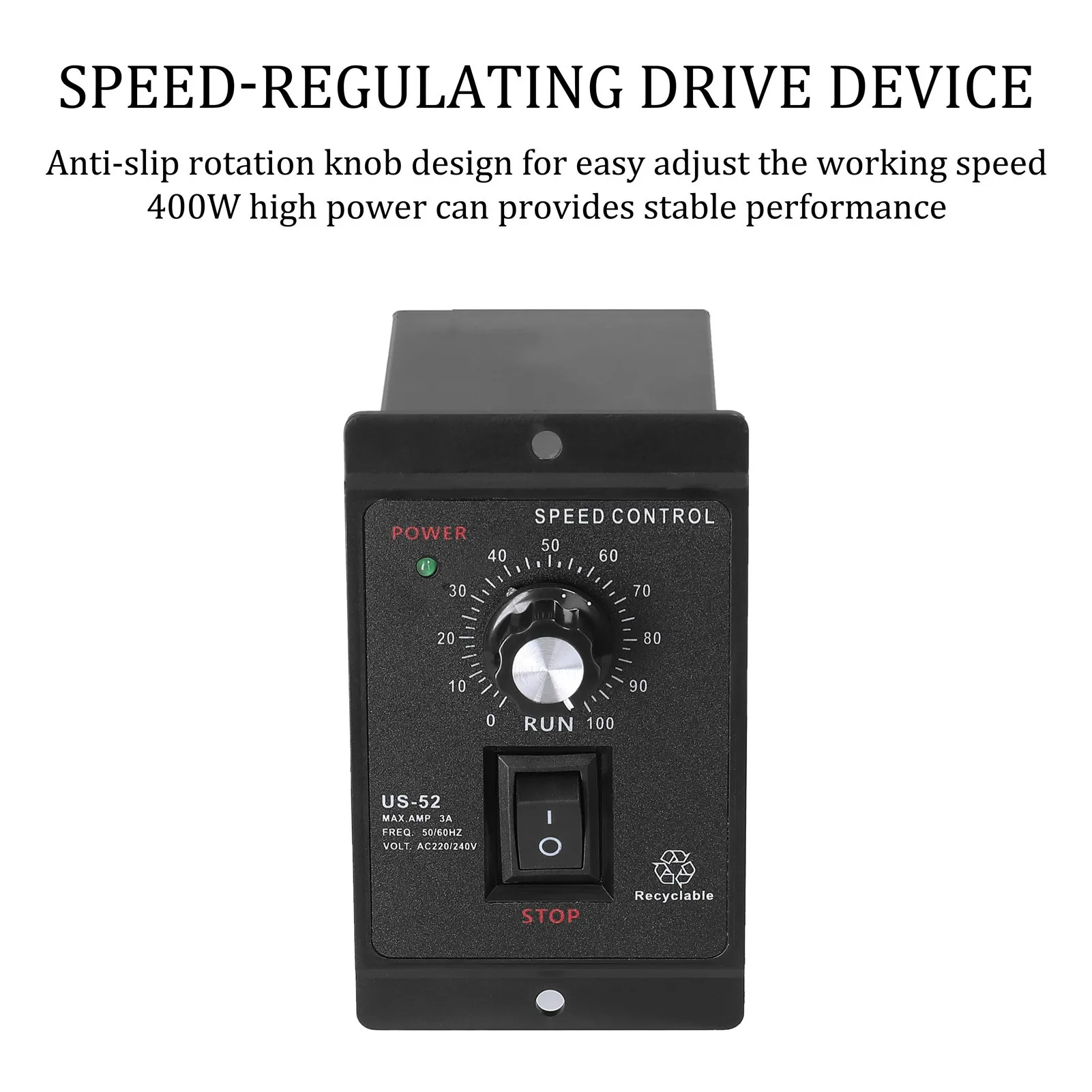 Motor Speed Controller Electric Motor Speed Controller AC 220V 50Hz 400W Digital Adjustable Stepless 0-1450rpm