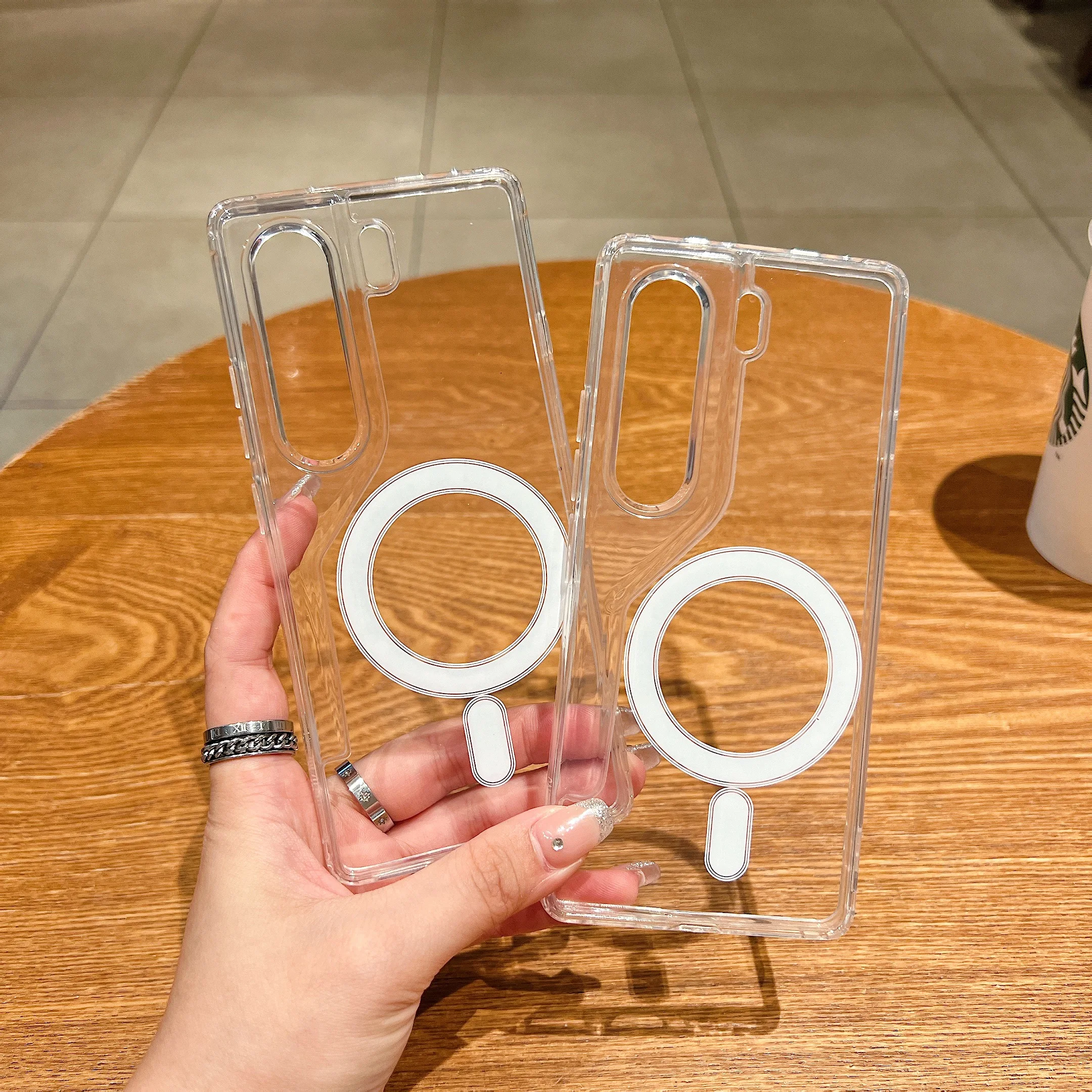 Magnetic Crystal Clear Acrylic Back Case - Shockproof and MagSafe-Compatible Cover