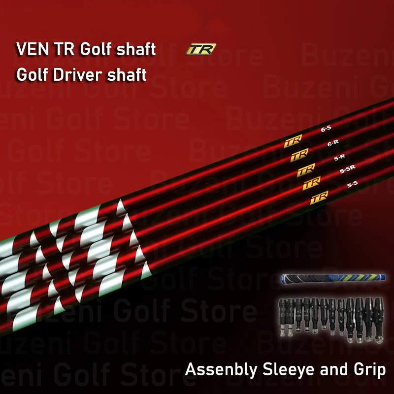

VEN TR Golf Drive Shaft, Tus, Graphite Shaft, Free Assembly Sleeve and Grip, Red Color, 5/6 R SR S Flex