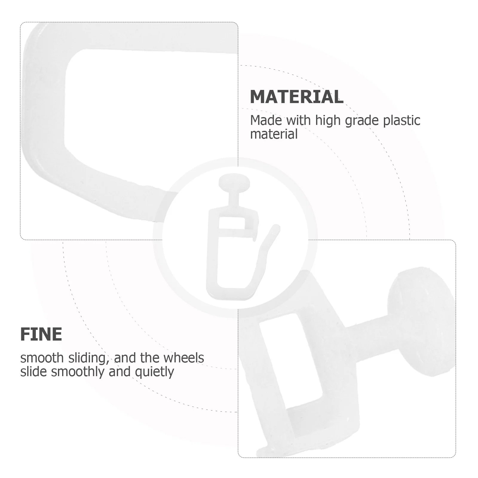 50 Pcs Curtain Track Pulley Plastic Wheel Smooth Sliding Home Accessory Rollerball Parts Hardware Window Dressing Curtain