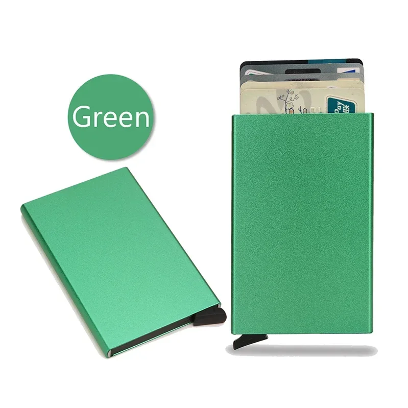 Sleek RFID-Blocking Metal Card Holder Wallet - Minimalist Black Design
