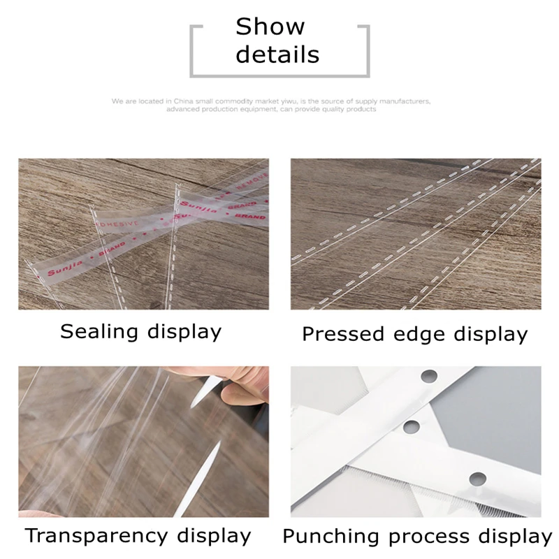 100pc Transparente Plastiktüte Kleine Selbstdichtende Zellophan Beutel Beutel Für Schmuck Display Verpackung Business Organizer Versorgung – Detail 4
