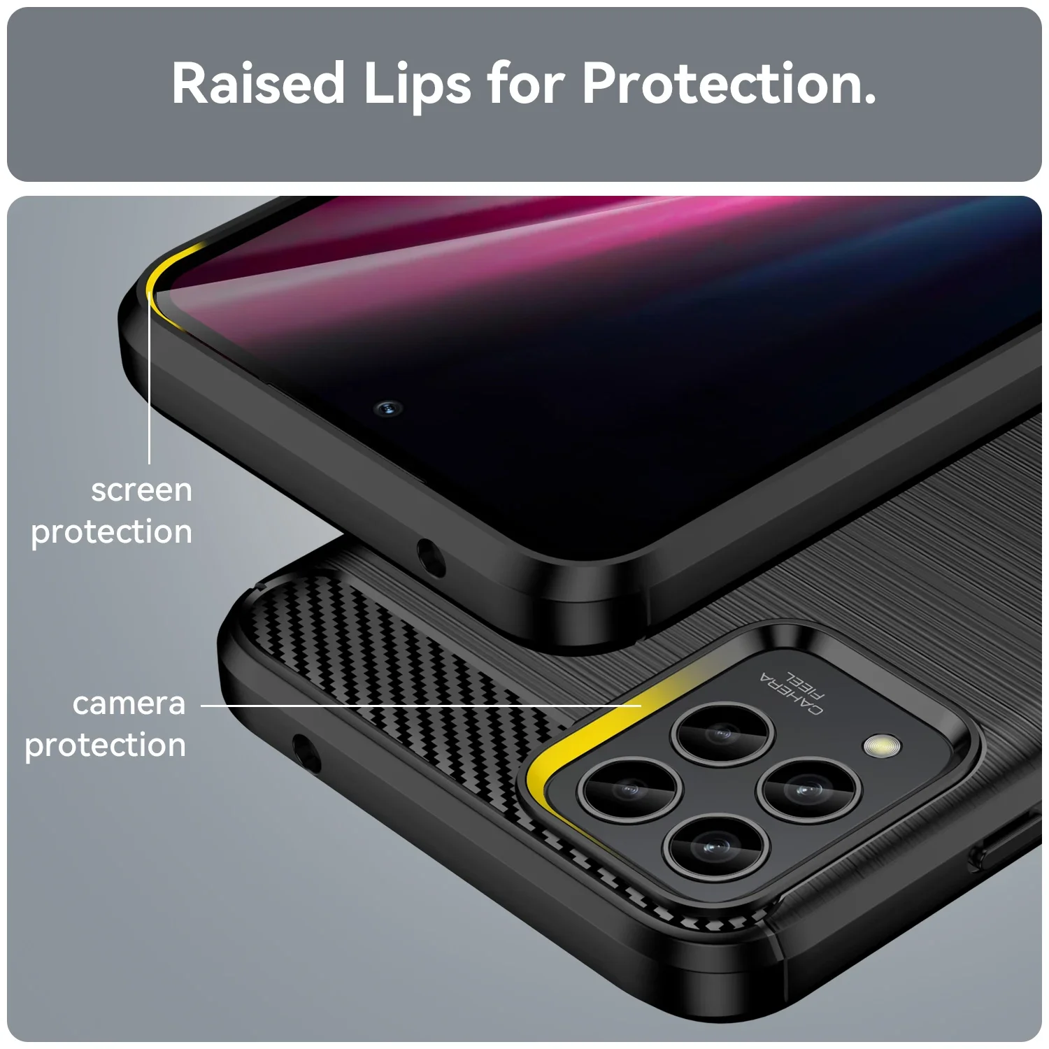 Sleek Carbon Fiber Texture TPU Shockproof Protective Case