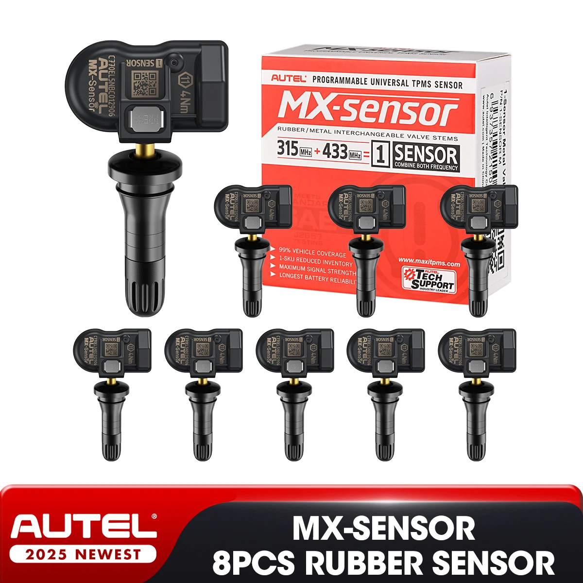 2025 Autel MX Sensor 433MHZ + 315 MHZ 2in1Mx-Sensor TPMS Tire Repair Tool Automotive Accessory For MaxiTPMS TS501 TS508