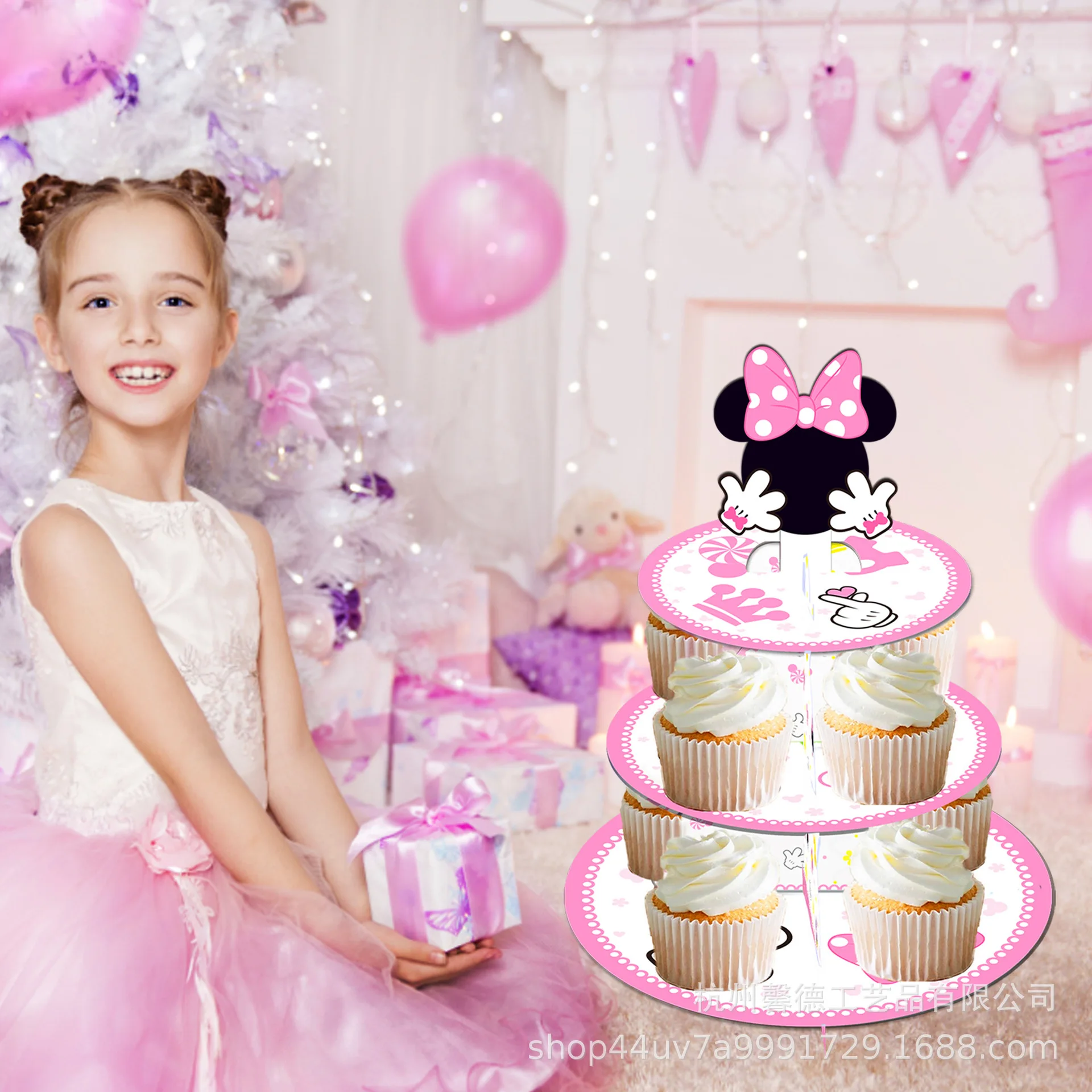 Festa Regalo Di Compleanno Per Bambini Cartoon Mickey Mouse Mickey Minnie Cake Rack Vassoio Da Dessert Decorativo Fai Da Te
