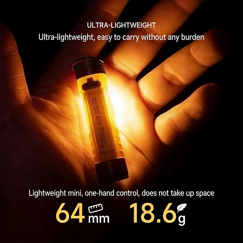 Compact Rechargeable Keychain Flashlight - Portable and Multifunctional Emergency Light