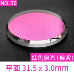 Premium Mineral Watch Lens with Flat Glass Chamfer (Red)