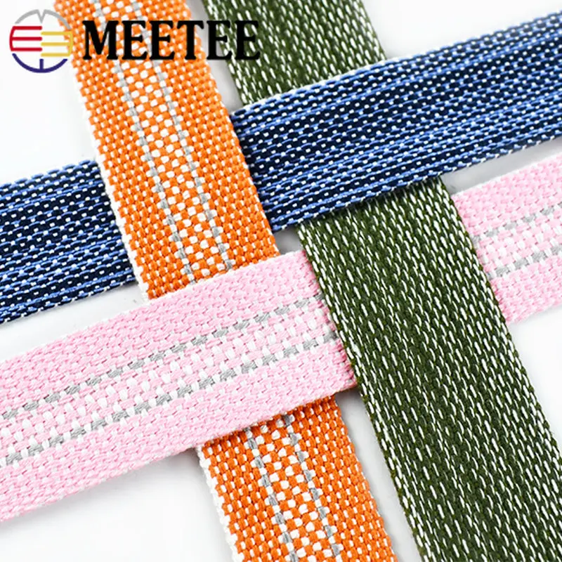 5Meters Meetee 20-34mm Jacquard Nylon Webbing Bag Shoulder Strap Clothes Cotton Tape Shoes Ribbon Backpack Sewing Accessories