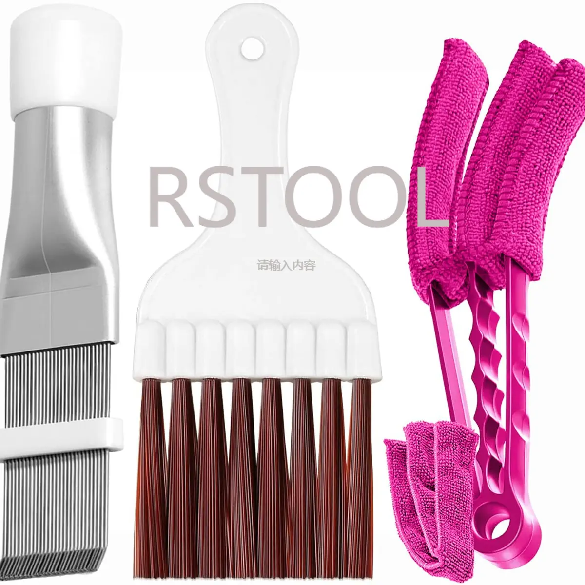 3PC Car A/C Radiator Condenser Evaporator Fin Coil Comb Coil Cleaner Whisk Brush Window Blinds