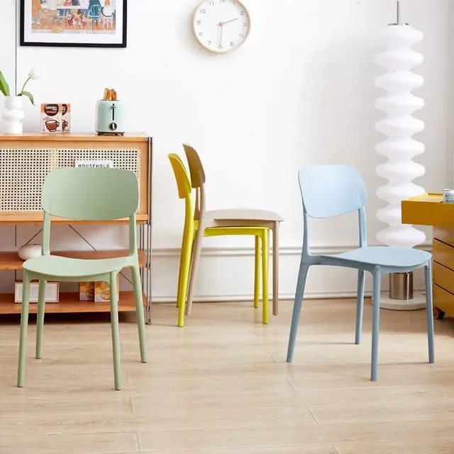 Rental House, Dormitory, Study, Chair Fashion, Simplicity, Household, Thickened, Plastic, Stool, Adult, Dining Table, Backrest 6