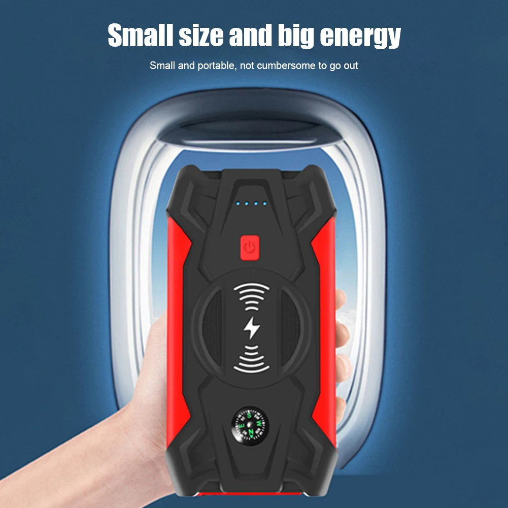 gooloo jump starter 28000mAh Car Battery Jump Starter Portable Emergency 12V Auto Battery Booster 5V/1A USB Output Wireless Charging LED Flashlight car jump starter