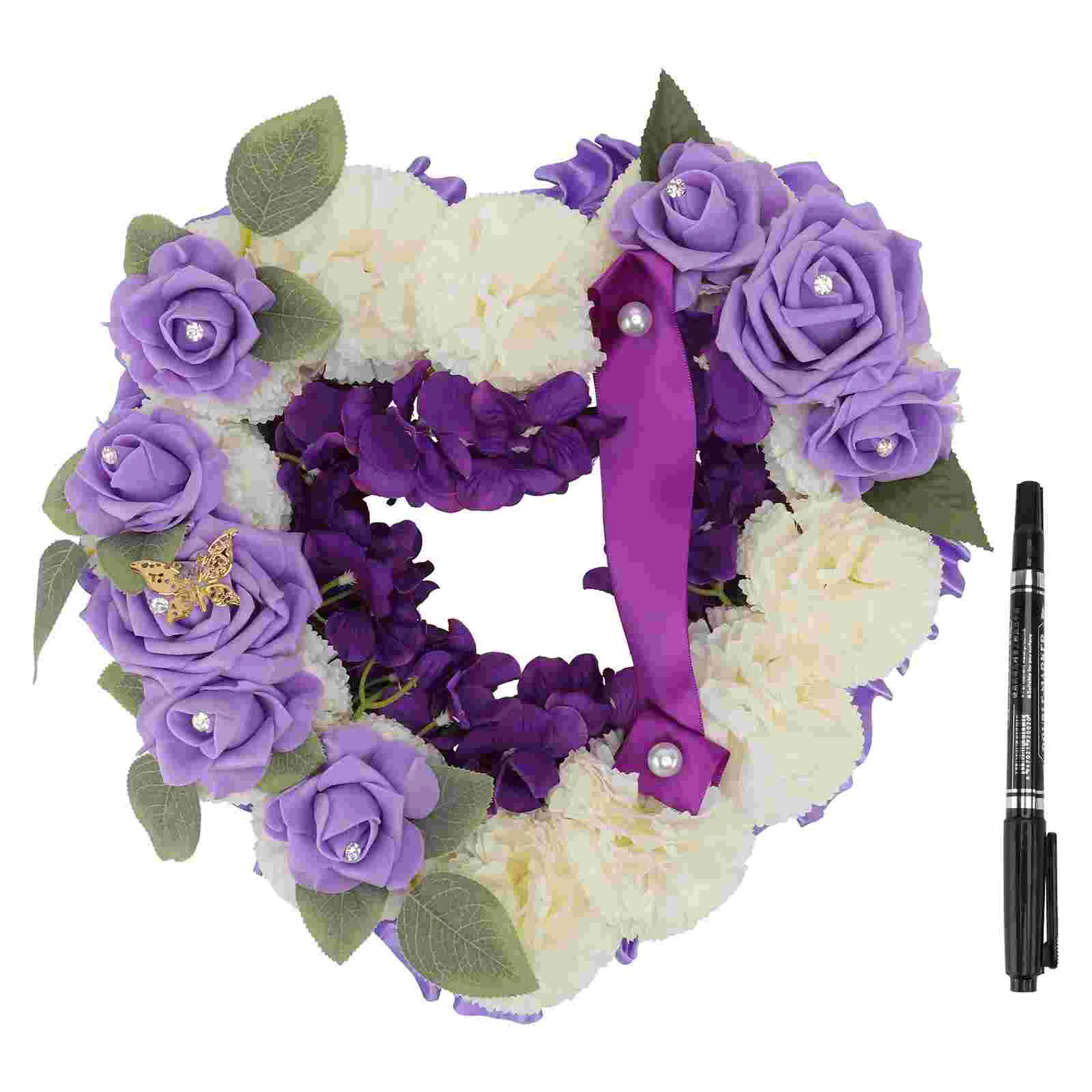 

1pc Graveyard Wreath Artificial Mourning Garland Lifelike Fake Mourning Wreath