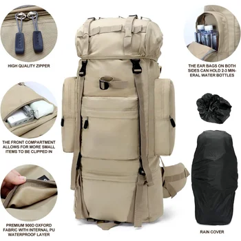 85L Lightweight Internal Frame Hiking Backpack for Men Women Comfortable and Breathable, Waterproof Travel Camping Backpack 4