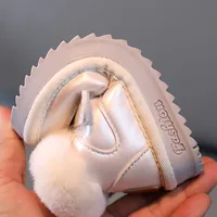 2024 Winter Snow Boots For Girls PU Leather Plush Warm Cotton Shoes Anti-slippery Soft-soled Velvet Soft Winter Footwear For Kid 5