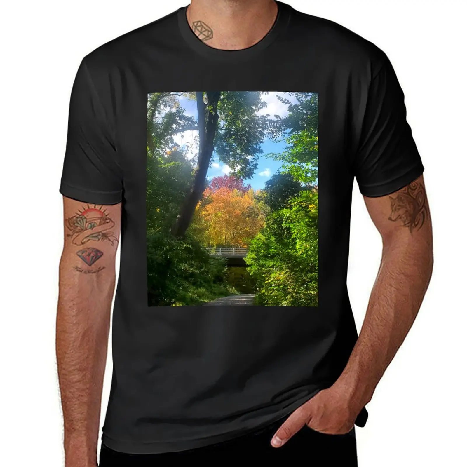 

Fall Stroll T-Shirt kawaii clothes shirts graphic tees heavyweights Men's t shirts