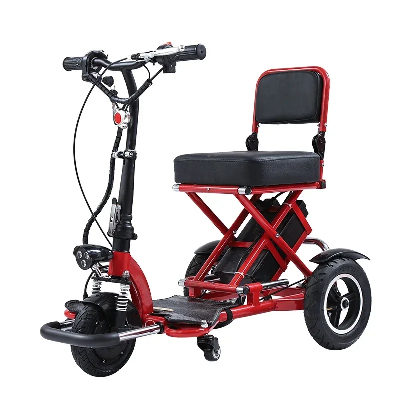 Mobility Scooters 3 Wheel Elderly Foldable Disability Electric Scooter Mini Small Adult 500W 48V12AH Removable Lithium Battery 2