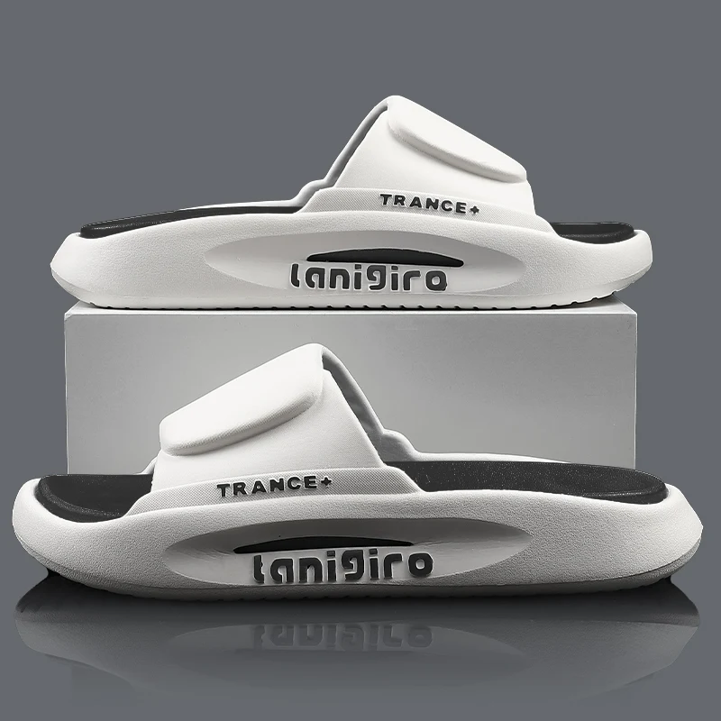 Summer Men Slippers Women Alphabet Shoes EVA Outdoor Indoor Slides Men Flip Flops Thick Platform Non-slip Beach Design Sandals