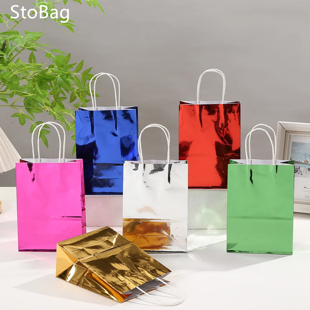 Stobag 레이저 선물 가방, 생일 선물 포장 파우치, 디저트 우유 차 포장 장식, 스낵 케이크 쿠키 보관 용품