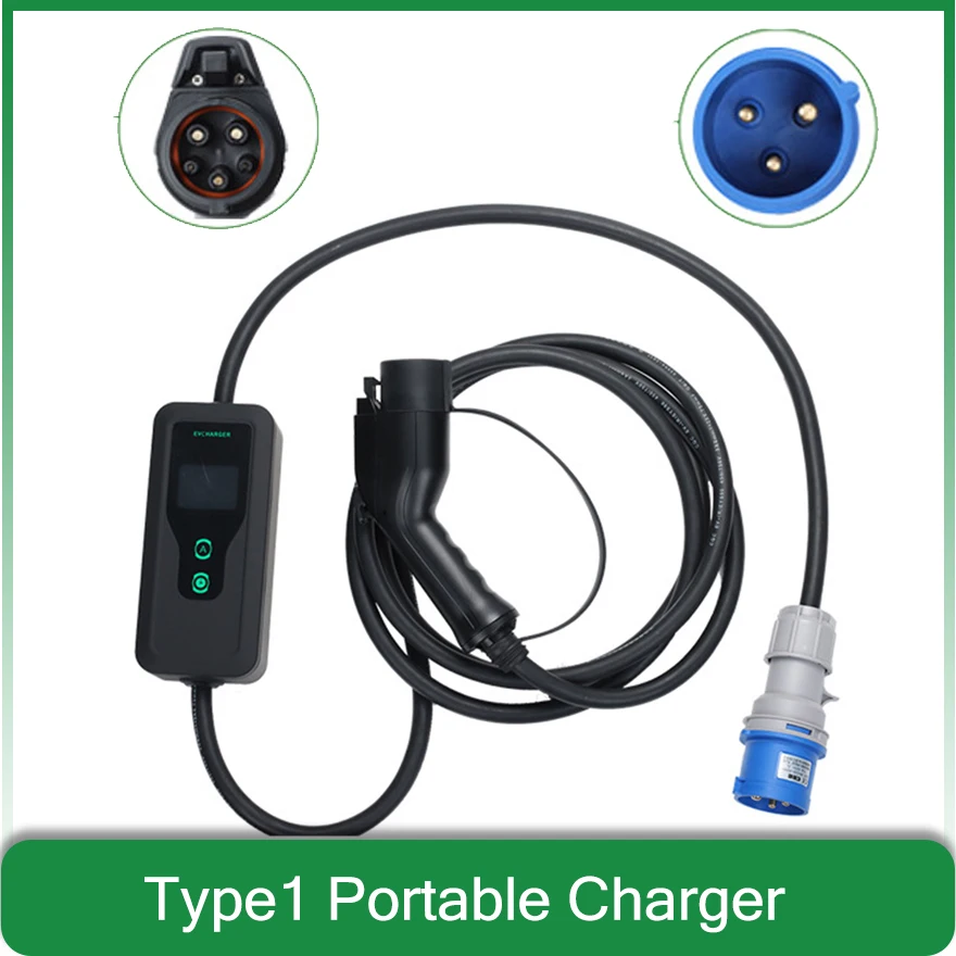 Wallbox 7Kw Sae J1772 Cee Plug 32A Portable Ev Charging Type1 Livello 2 16A 220V Stazione Di Ricarica Per Veicoli Elettrici Per Auto 5M