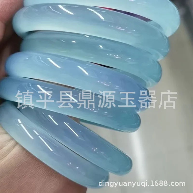 

Jewelry Ice-like Aquamarine Chalcedony Sunny Frozen Oil Cyan Bracelet
