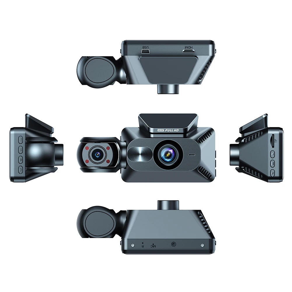 IPS 자동차 Dvr 대시 캠, 풀 HD 1080P IR 나이트 비전, 전면 캐빈 후면 광각 루프 녹화 차량 액세서리, 3 채널, 3 인치